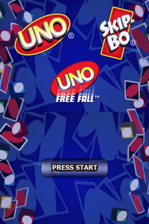 UNO Skip-Bo Nintendo DS video game, classic card games collection, family-friendly gameplay, handheld console title gameplay
