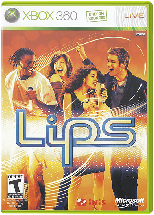Lips cover art for Xbox 360 (X360) music rhythm karaoke video game