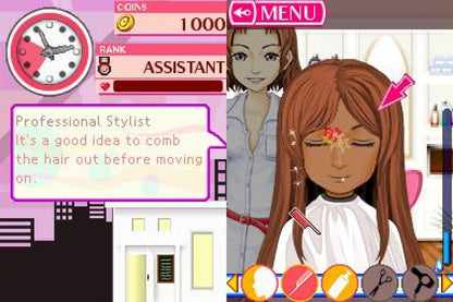 Picture Perfect Hair Salon for Nintendo DS with fashion styling and hair makeover simulation theme gameplay