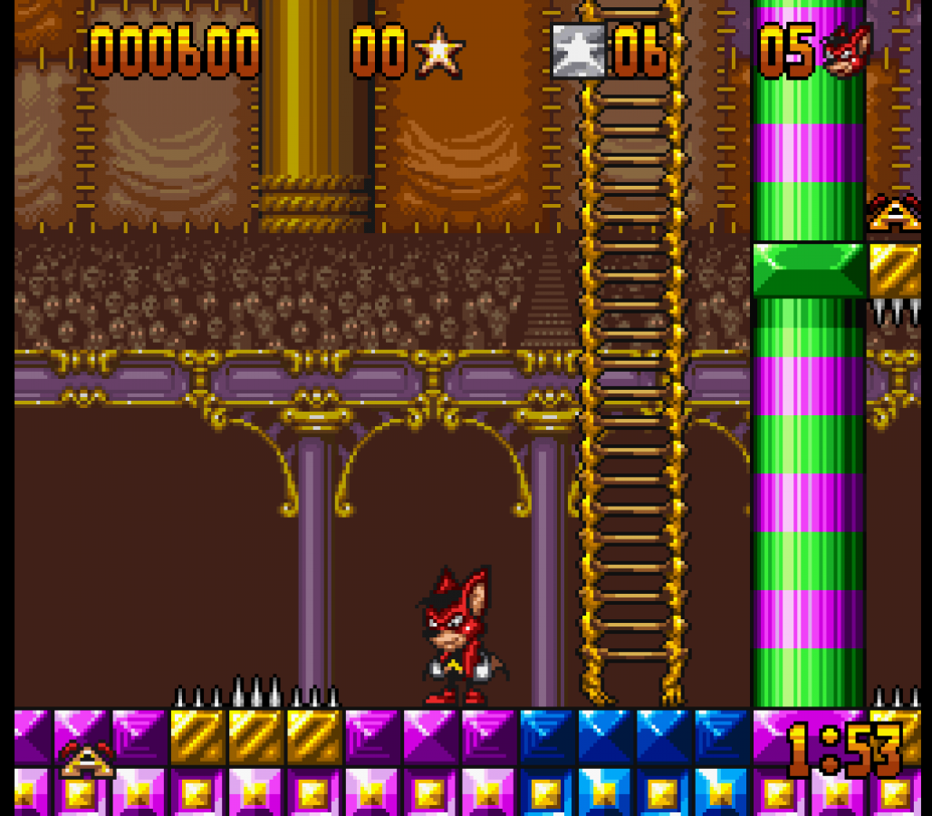 Aero the Acro-Bat Super Nintendo Entertainment System SNES video game featuring action platforming gameplay Aero acrobat character circus adventure colorful environments enemy encounters jumping challenges collectible items and classic 16 bit Nintendo gameplay retro video game collection collectible gaming appeal gameplay