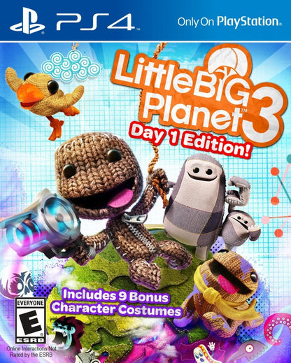 LittleBigPlanet 3 [Day 1 Edition] – PlayStation 4 (PS4) video game cover art, creative platformer adventure game.