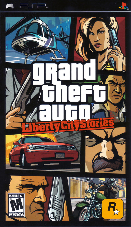 Grand Theft Auto: Liberty City Stories cover art for PlayStation Portable (PSP) open-world action-adventure video game
