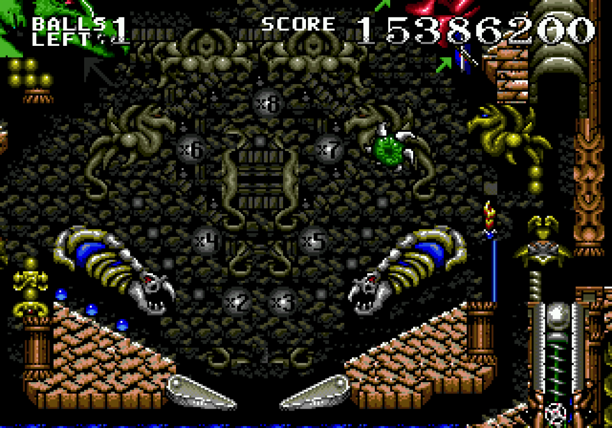 Dragons Revenge retro Sega Genesis video game featuring fantasy pinball gameplay, arcade style action, monster themed tables and classic Genesis entertainment - gameplay
