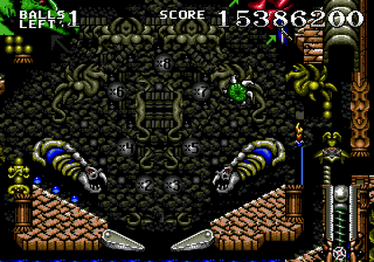 Dragons Revenge retro Sega Genesis video game featuring fantasy pinball gameplay, arcade style action, monster themed tables and classic Genesis entertainment - gameplay