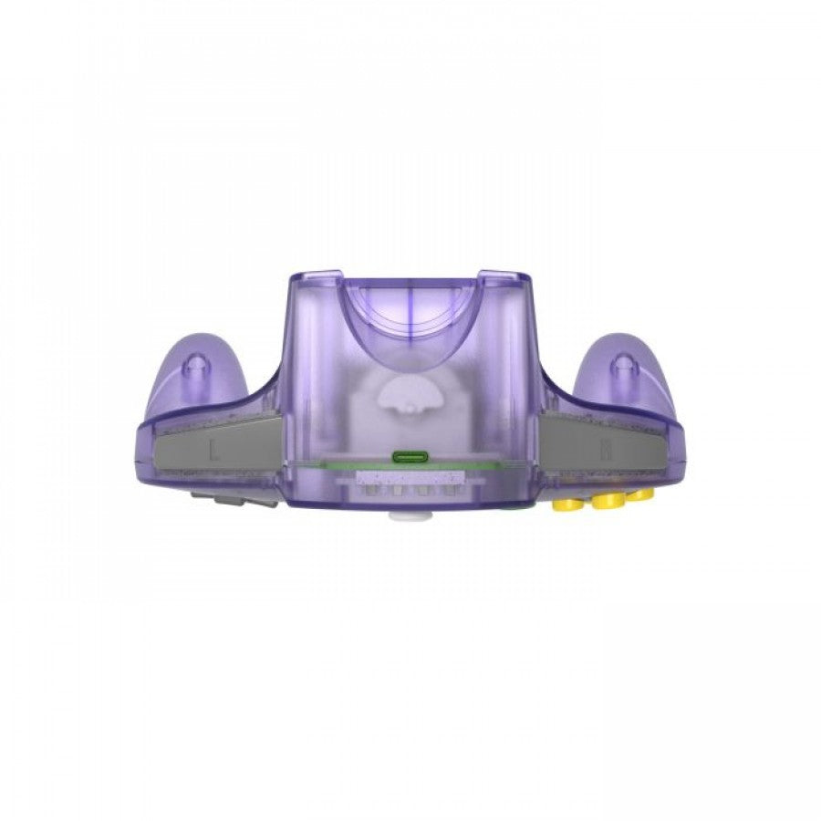 N64 Wireless 2.4GHz Controller for Nintendo 64 N64 Atomic Purple accessory featuring wireless 2.4GHz connectivity classic three prong controller design analog stick directional pad responsive buttons ergonomic grip translucent purple styling and compatibility with supported Nintendo 64 games replacement gaming controller and retro gaming accessory appeal