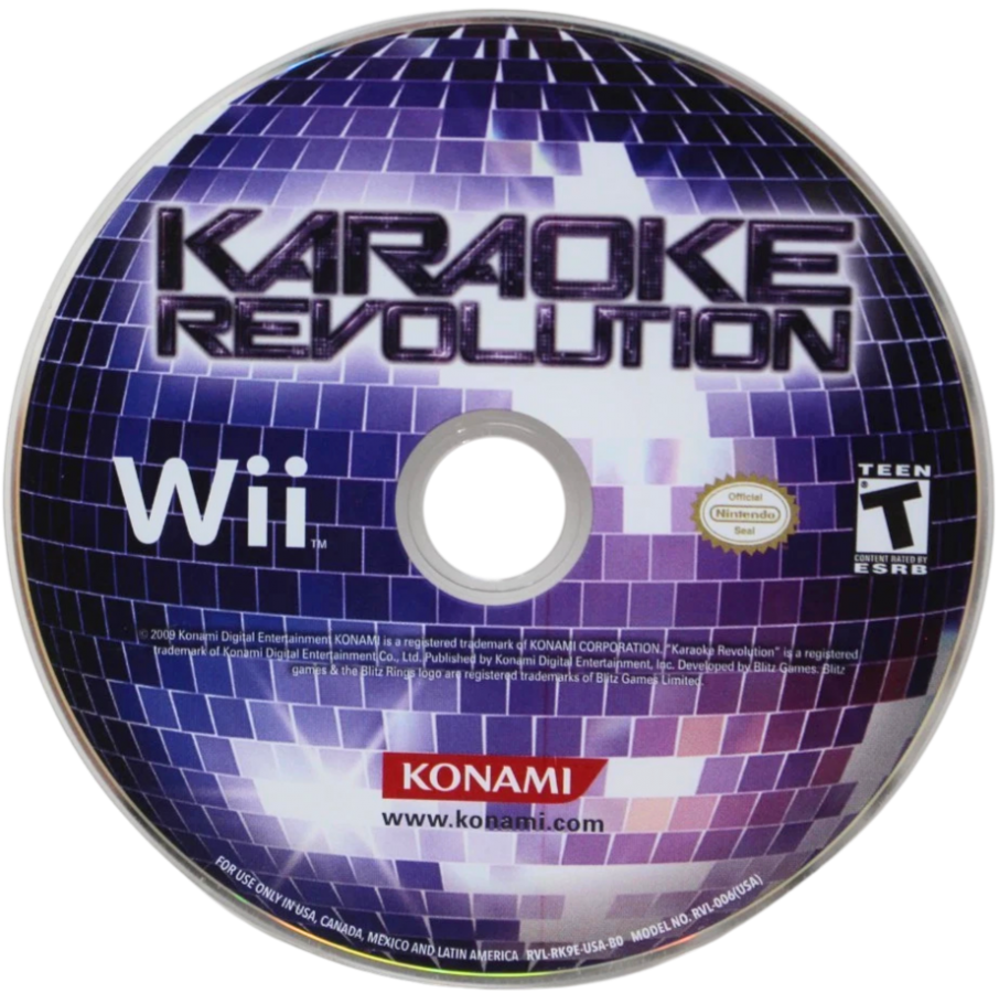 Karaoke Revolution disc for Nintendo Wii (Wii) video game