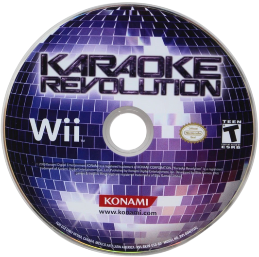Karaoke Revolution disc for Nintendo Wii (Wii) video game