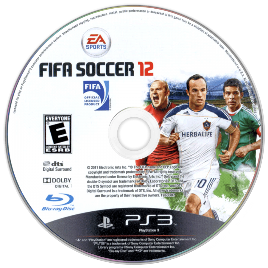 FIFA Soccer 12 disc art for PlayStation 3 (PS3) video game