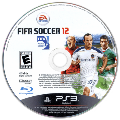 FIFA Soccer 12 disc art for PlayStation 3 (PS3) video game