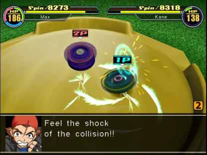 BeyBlade VForce: Super Tournament Battle gameplay for GameCube (GC) fighting action video game