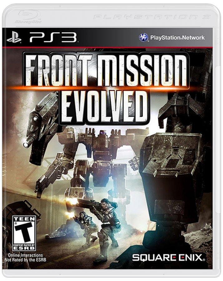 Front Mission: Evolved for PlayStation 3 featuring intense action shooting adventure style with mechanized warsuit gameplay cover art