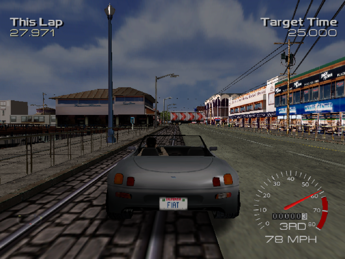 Metropolis Street Racer game for the Sega Dreamcast featuring arcade style street racing gameplay with real world inspired cities time based challenges vehicle tuning and a kudos scoring system emphasizing stylish driving and precision racing gameplay