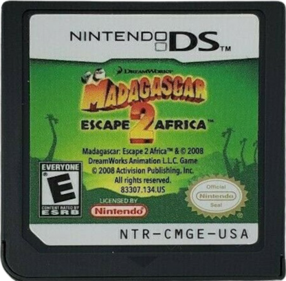 Madagascar: Escape 2 Africa cartridge for Nintendo DS (DS) animated movie-based adventure video game