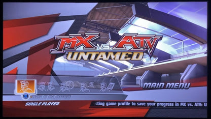 MX vs. ATV: Untamed title screen for PlayStation 3 (PS3) video game
