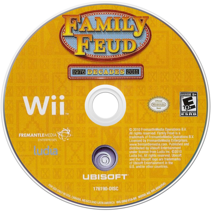 Family Feud: Decades disc art for Nintendo Wii (Wii) video game