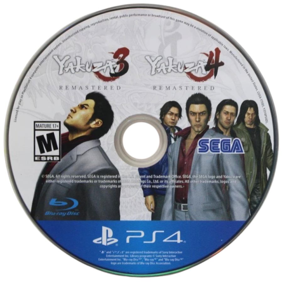 The Yakuza Remastered Collection – PlayStation 4 (PS4) video game disc, action-adventure.