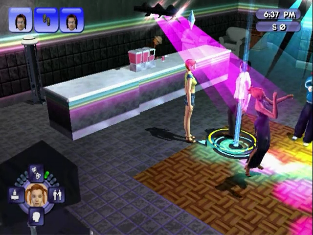 The Sims Bustin’ Out Player’s Choice GameCube GC video game, life simulation, open-ended gameplay, family-friendly, classic Nintendo GameCube title gameplay screenshot