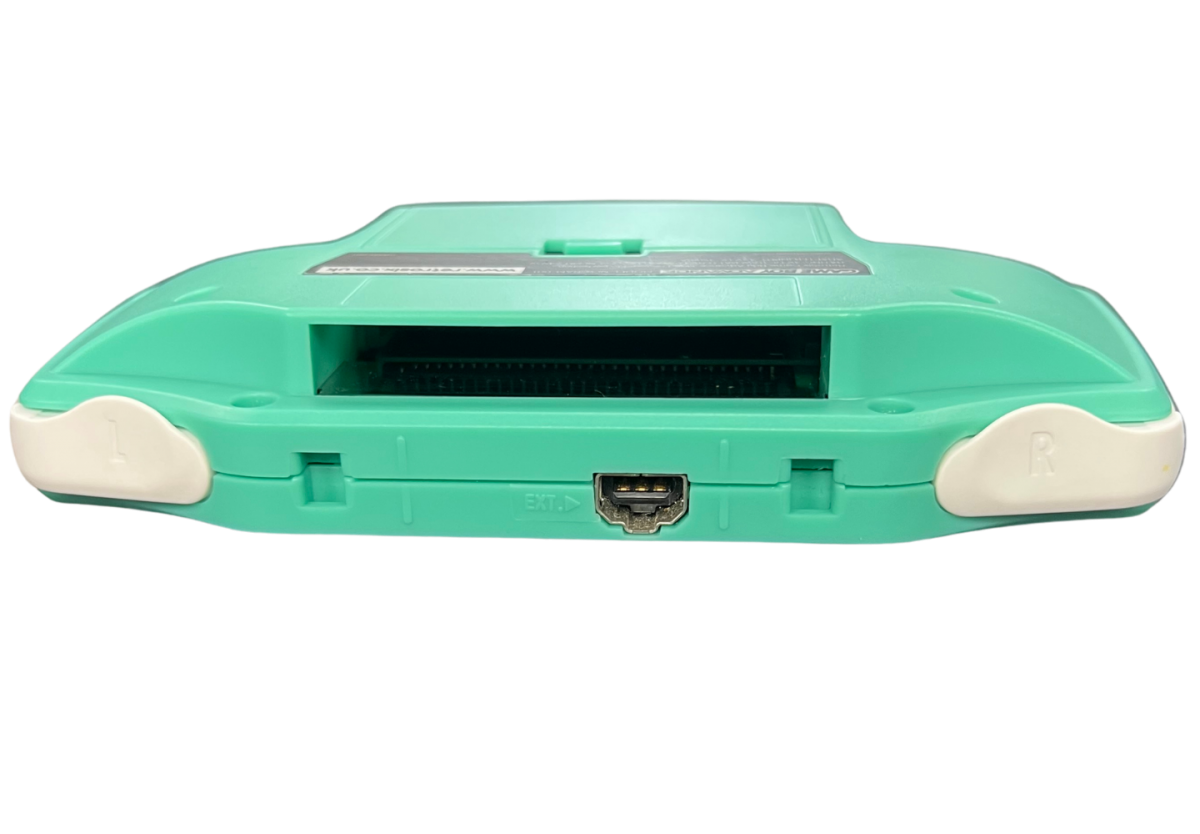 Game Boy Advance System GBA IPS Screen Custom Mint Green Shell Good Condition featuring a vibrant IPS display custom mint green housing classic handheld gaming design portable Game Boy Advance console and retro gaming collectible appeal top charging