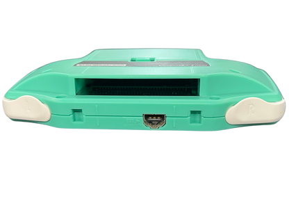 Game Boy Advance System GBA IPS Screen Custom Mint Green Shell Good Condition featuring a vibrant IPS display custom mint green housing classic handheld gaming design portable Game Boy Advance console and retro gaming collectible appeal top charging