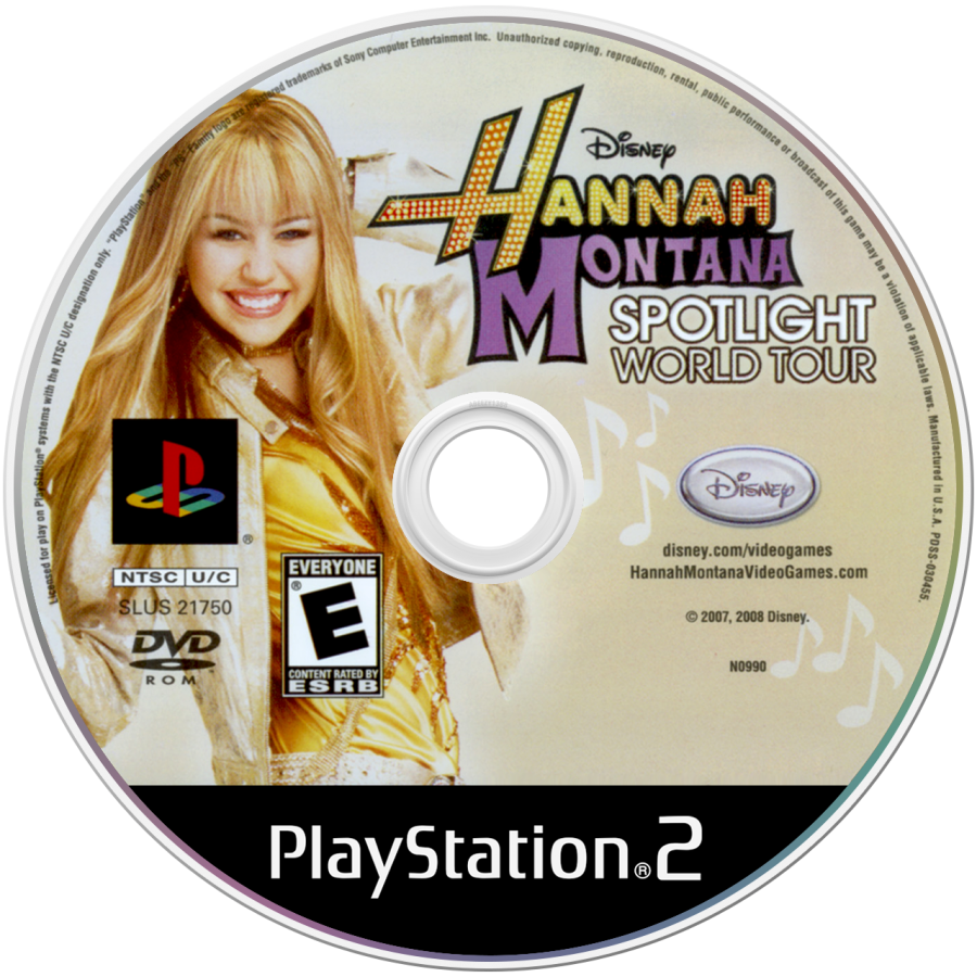 Disney Hannah Montana: Spotlight World Tour disc art for Playstation 2 video game