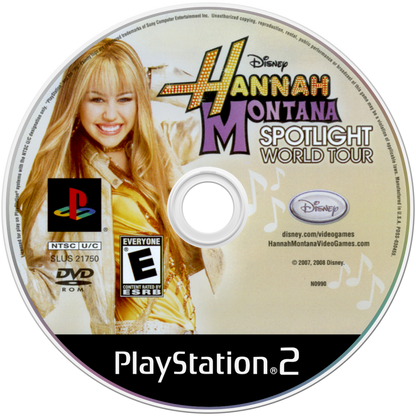 Disney Hannah Montana: Spotlight World Tour disc art for Playstation 2 video game