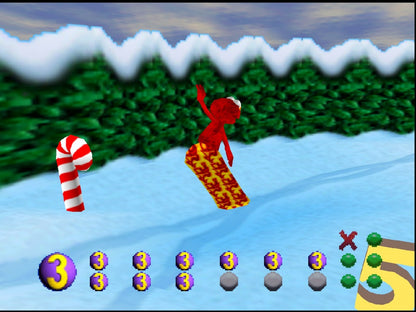Elmo's Number Journey game for the Nintendo 64 featuring educational gameplay designed for children with number based learning activities puzzles and interactive Sesame Street themed environments starring Elmo in a boxed retail release format gameplay 