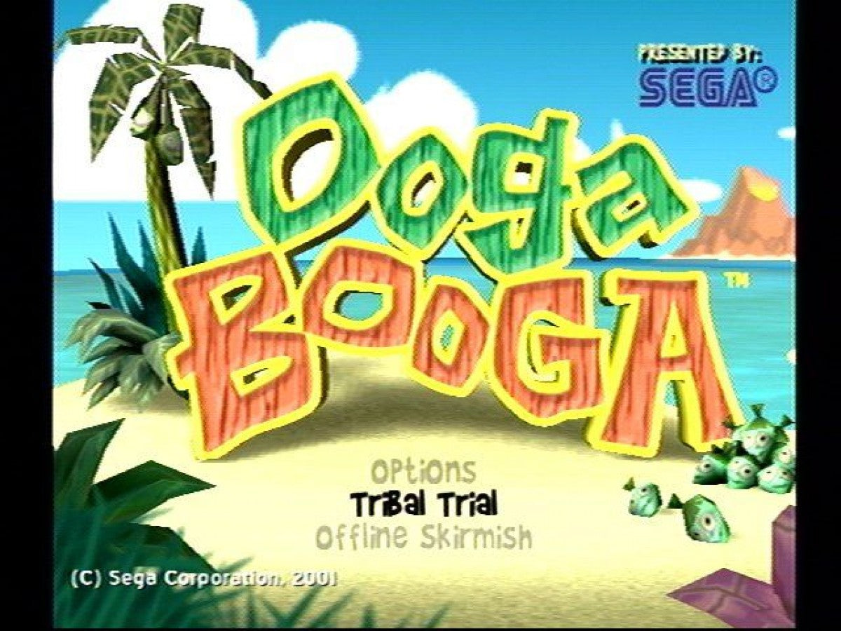 Ooga Booga Sega Dreamcast retro video game action party game title screen