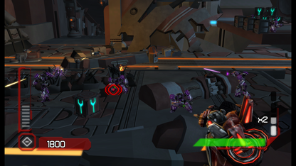Transformers: Cybertron Adventures gameplay for Nintendo Wii (Wii) featuring rail‑shooter combat with Autobots and Decepticons, cinematic missions, and battles set on Cybertron.
