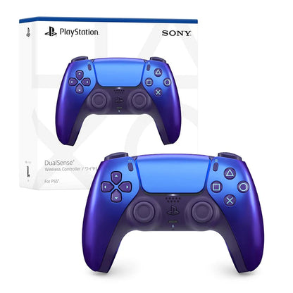 DualSense Wireless Controller Chroma Indigo wireless controller for the PlayStation 5 featuring a color shifting indigo finish with blue and purple tones haptic feedback adaptive triggers built in microphone rechargeable battery and ergonomic design for immersive gameplay