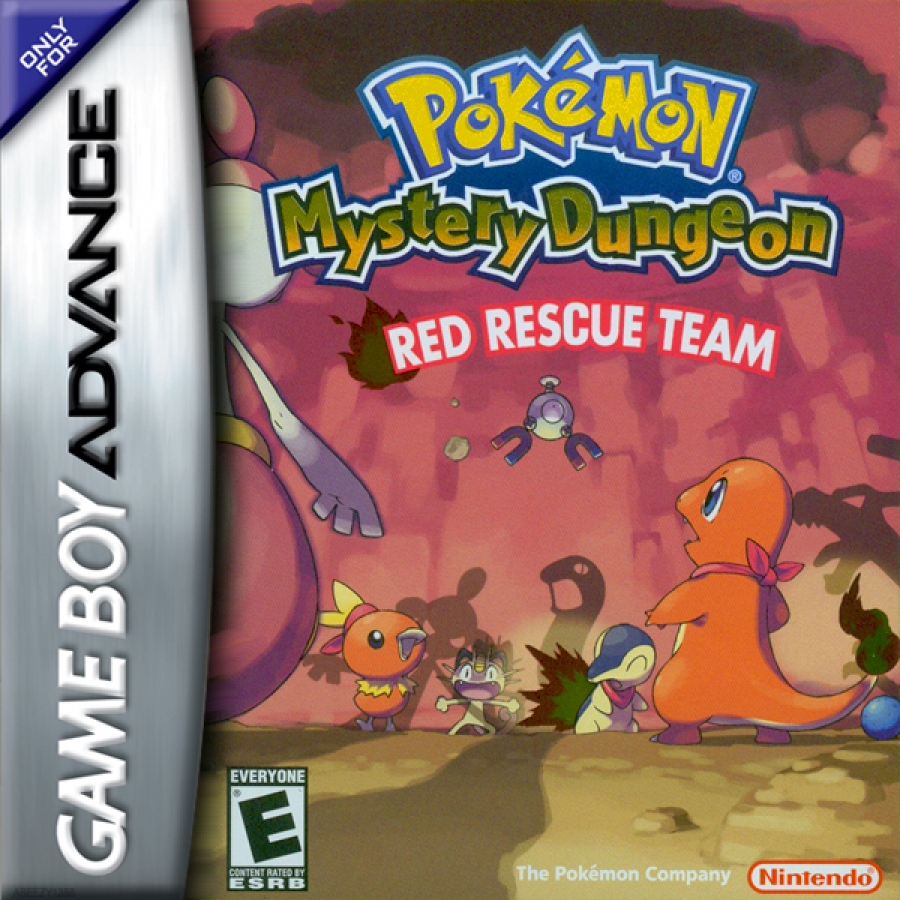 Pokemon Mystery Dungeon: Red Rescue Team cover art for Game Boy Advance (GBA) video game