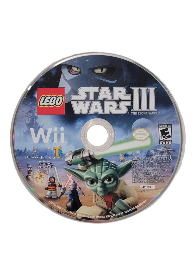 LEGO Star Wars III: The Clone Wars disc art for Nintendo Wii (Wii) video game