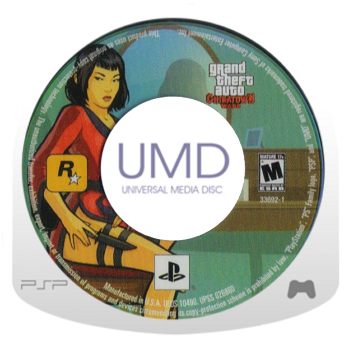 Grand Theft Auto: Chinatown Wars disc for PlayStation Portable (PSP) open-world action-adventure video game