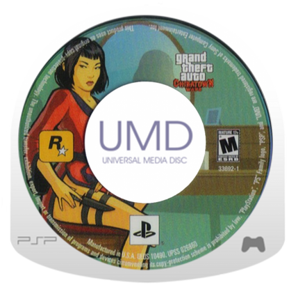 Grand Theft Auto: Chinatown Wars disc for PlayStation Portable (PSP) open-world action-adventure video game