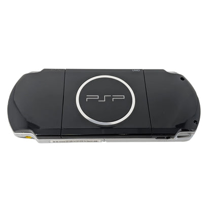 PlayStation Portable 3000 PSP 3000 Black JPN Japan Import Region Free handheld gaming console featuring a sleek black design portable gaming system UMD game support memory card compatibility vibrant widescreen display built-in controls Japanese import hardware region free gameplay and scratch and scuff condition collectible gaming appeal
