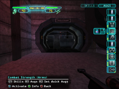 Deus Ex: The Conspiracy for PlayStation 2 with cyberpunk-themed stealth and action-RPG gameplay 