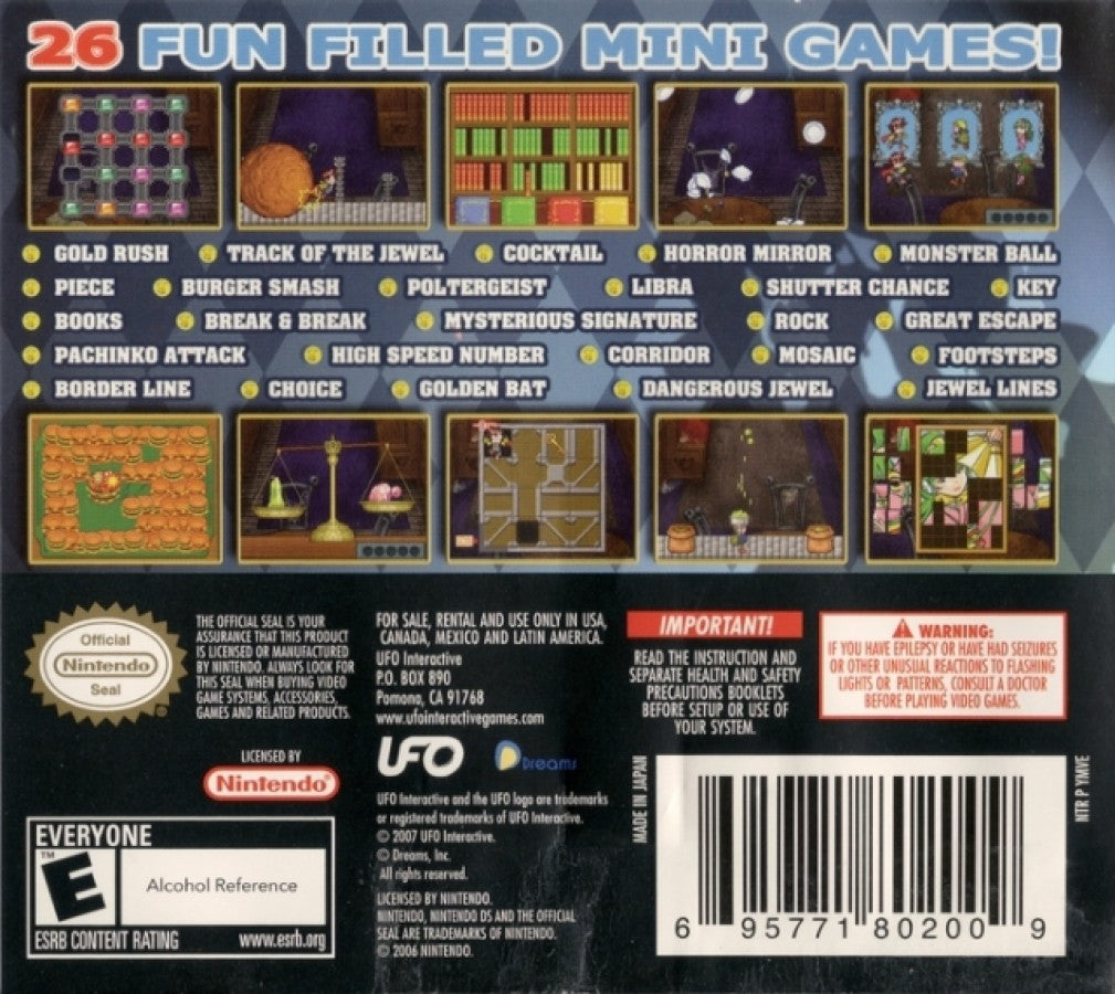 OMG 26: Our Mini Games back of case for Nintendo DS (DS) party mini-game collection video game
