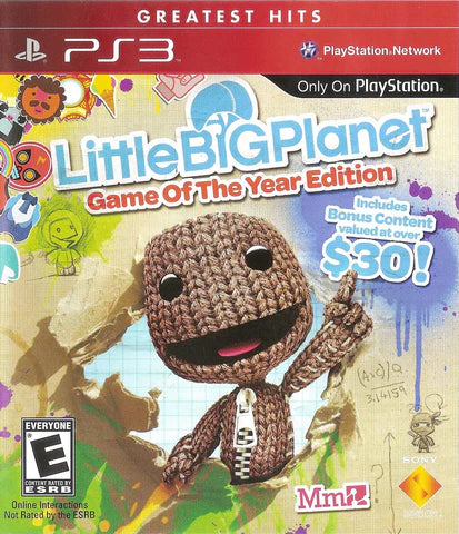 LittleBigPlanet [Game of the Year][Greatest Hits] cover art for PlayStation 3 (PS3) video game