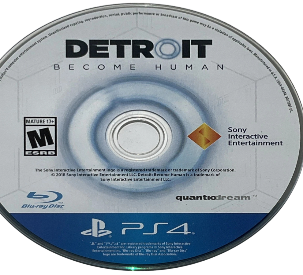 Detroit: Become Human – PlayStation 4 (PS4) video game disc, narrative adventure by Quantic Dream