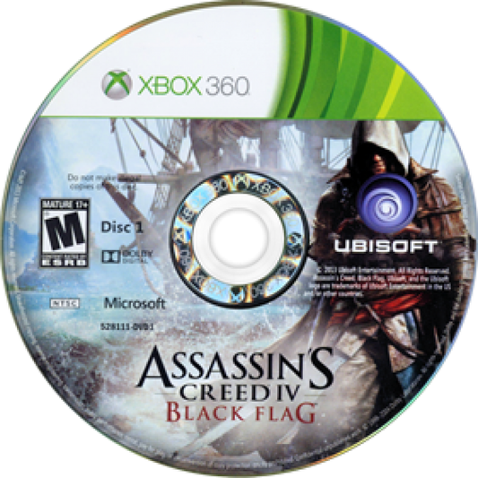 Assassin's Creed IV: Black Flag disc 1 for Xbox 360 (X360) action-adventure video game