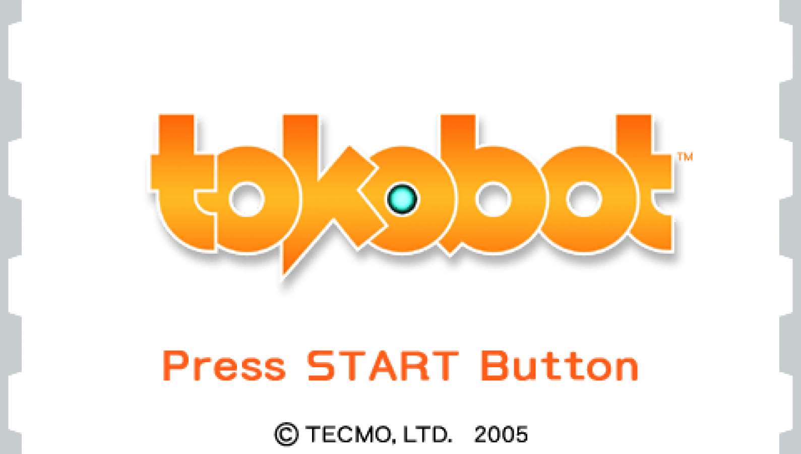 Tokobot start screen for PlayStation Portable (PSP) puzzle platformer game