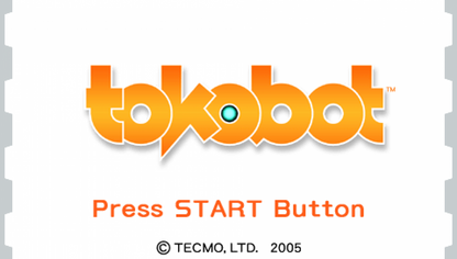 Tokobot start screen for PlayStation Portable (PSP) puzzle platformer game