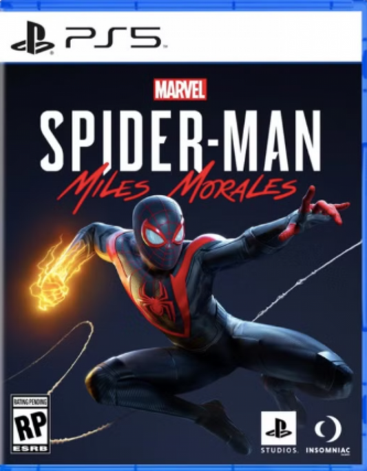 Marvel’s Spider-Man Miles Morales PlayStation 5 PS5 video game, action adventure, open-world superhero gameplay, next-gen console title cover
