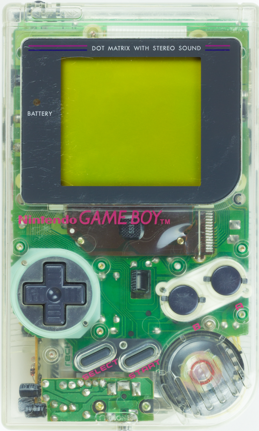Game Boy system OEM Play It Loud clear shell yellowed handheld console Game Boy