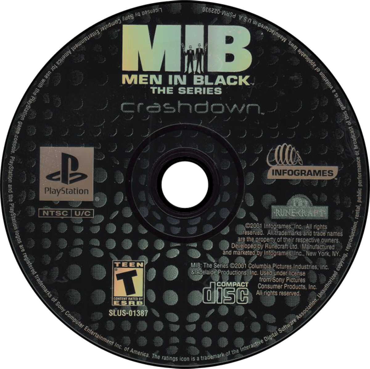 Men in Black The Series Crashdown PlayStation PS1 for action shooter video game fans featuring alien combat secret agent missions sci fi environments third person action weapons gadgets challenging enemies and classic animated series inspired gameplay retro PlayStation gaming collectible appeal disc