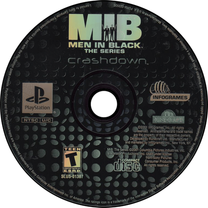 Men in Black The Series Crashdown PlayStation PS1 for action shooter video game fans featuring alien combat secret agent missions sci fi environments third person action weapons gadgets challenging enemies and classic animated series inspired gameplay retro PlayStation gaming collectible appeal disc