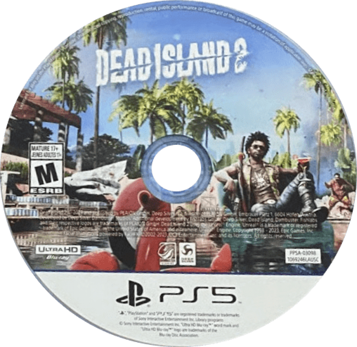 Dead Island 2 disc for PlayStation 5 (PS5) action role-playing zombie video game