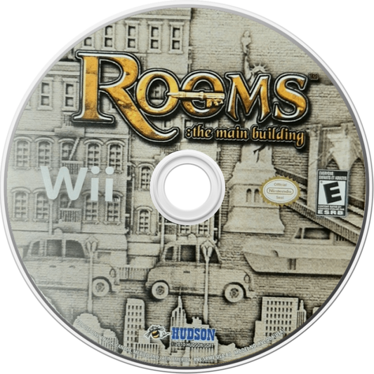 Rooms The Main Building Nintendo Wii Wii video game featuring puzzle adventure gameplay challenging room based puzzles logic challenges mysterious environments item manipulation and strategic problem solving Nintendo Wii motion control gaming retro video game collection collectible gaming appeal game disc
