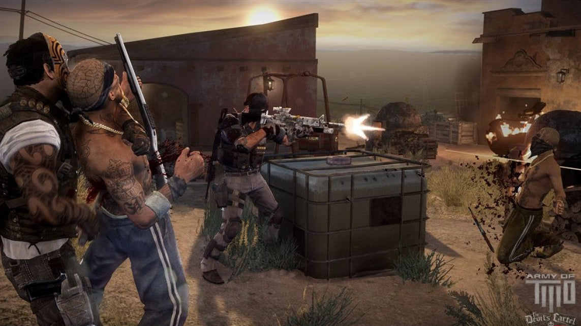 Army of Two The Devil’s Cartel Xbox 360 cover art for retro video game enthusiasts featuring cooperative third person shooter gameplay tactical cover based combat explosive missions cartel warfare setting weapon customization systems and cinematic action packed military style gaming experience and collectible gaming appeal gameplay