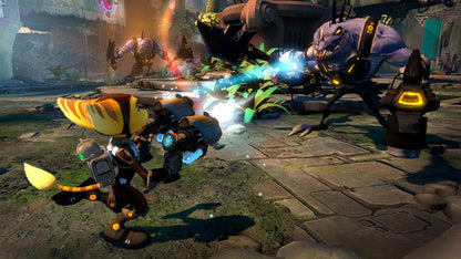 Ratchet and Clank Quest for Booty PS3 game featuring action platforming gameplay, space adventure storytelling, and classic Ratchet and Clank humor gameplay