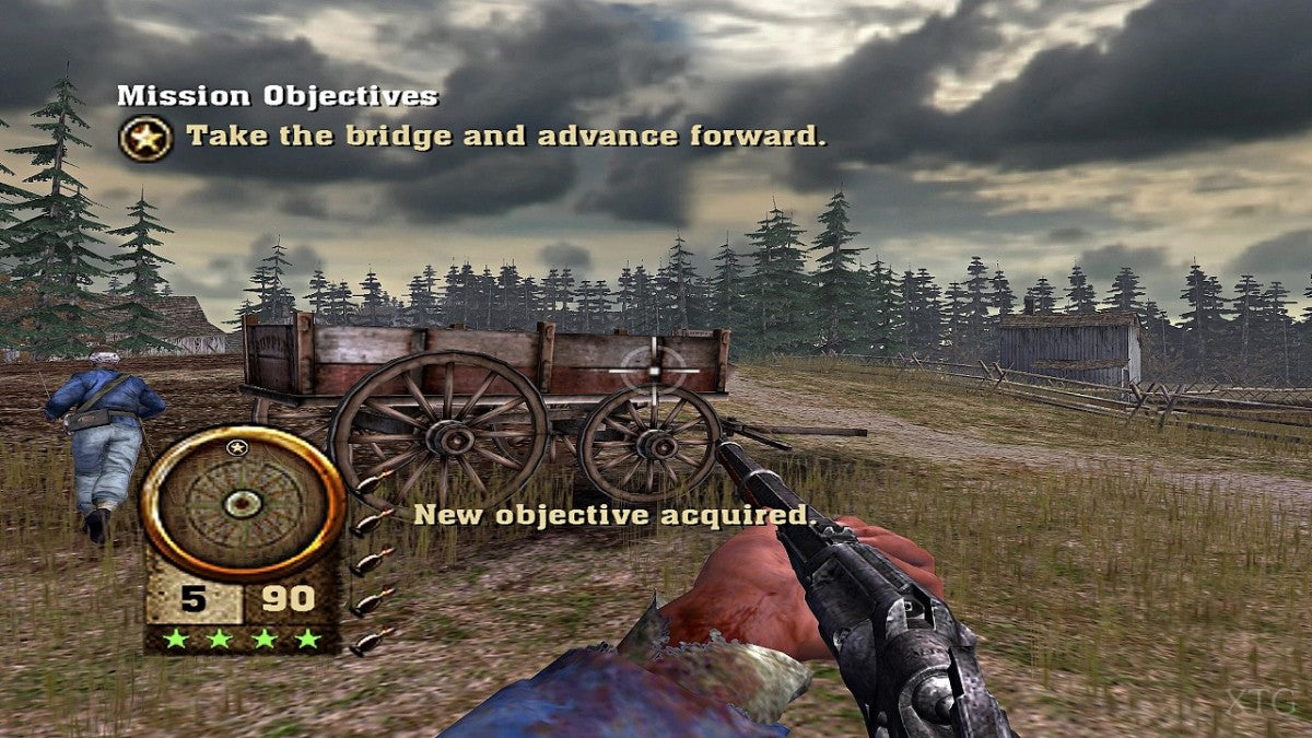 History Channel Civil War Secret Missions PlayStation 2 PS2 video game, first-person shooter, historical military missions, strategy action gameplay screenshot